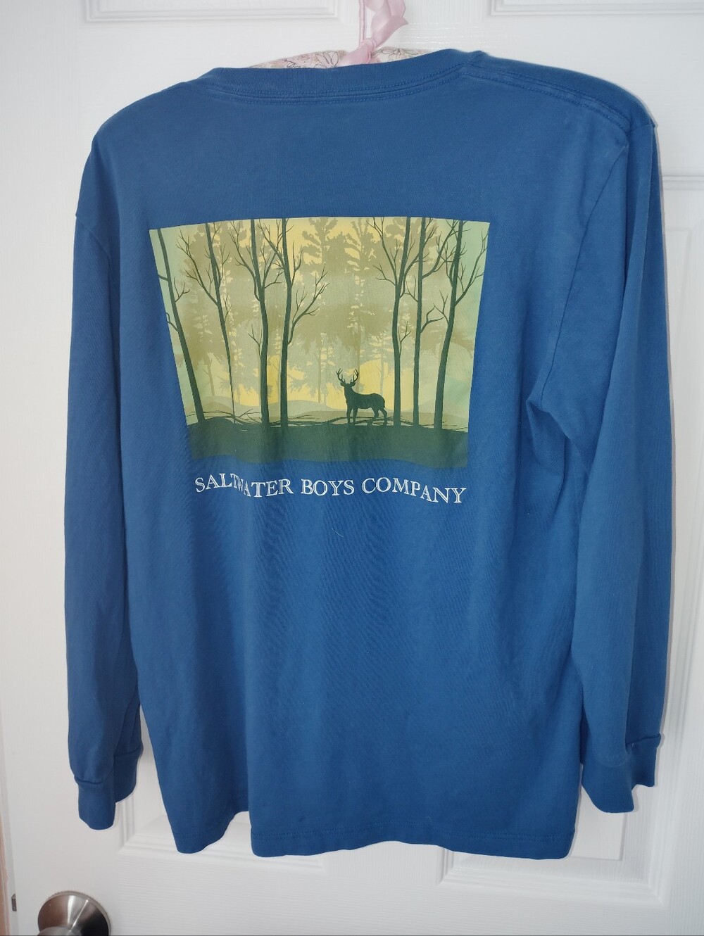Saltwater Boys Company Long Sleeve T-Shirt XL 18-20  Size Deer Hunting Forest